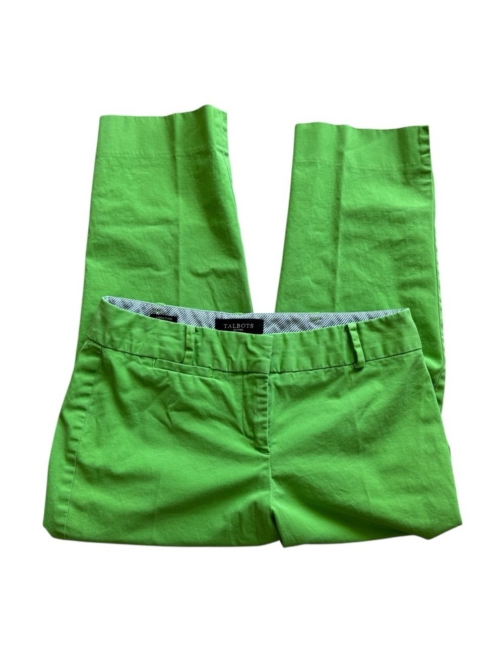 Talbots Green Capri Pants Preppy Classic Summer Cropped Trousers Casual Spring